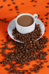 Coffee bean and coffee mug