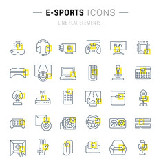 Fototapeta na wymiar Set Vector Line Icons of E-Sports.