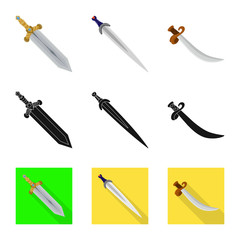 Isolated object of game  and armor  symbol. Collection of game  and blade  stock symbol for web.