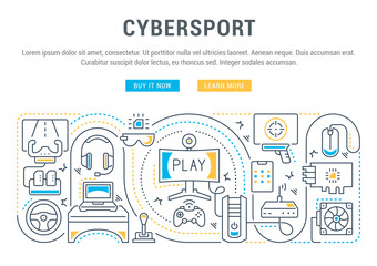 Vector Banner of the Cybersport. © M.Style