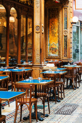 PARIS, FRANCE - APRIL 7, 2019: Restaurants in Paris city, France.