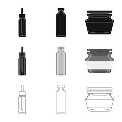 Isolated object of retail and healthcare sign. Set of retail and wellness stock vector illustration.