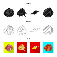 Vector design of animal and decoration logo. Collection of animal and ocean stock vector illustration.