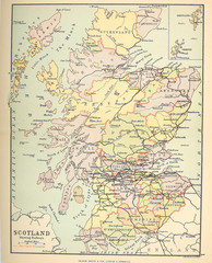 Fototapeta na wymiar Old map. Scotland