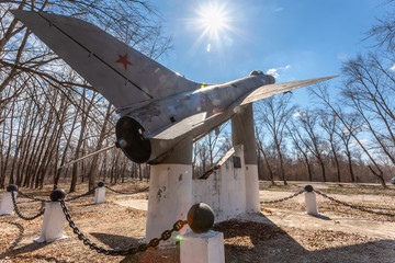 Monument to Sukhoi Su-9 aircraft