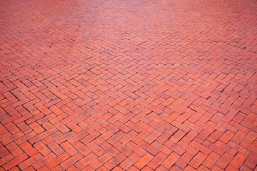 Red Brick Pavement Background.