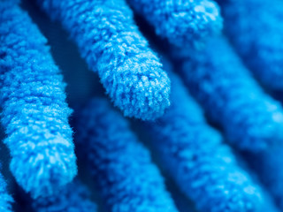 Blue microfiber fabric texture, fabric texture as a background, closeup
