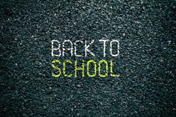 Fototapeta na wymiar Back to School Chalk Writing on Asphalt Ground, Suitable for Education Concept.