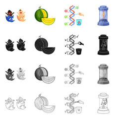 Vector design of test and synthetic icon. Collection of test and laboratory stock vector illustration.