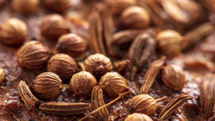 Sesame rye bread as a background