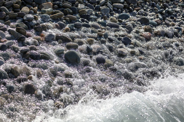 Stone seashore as abstract background