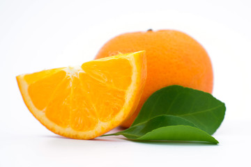 Fototapeta na wymiar fresh orange slices on white background