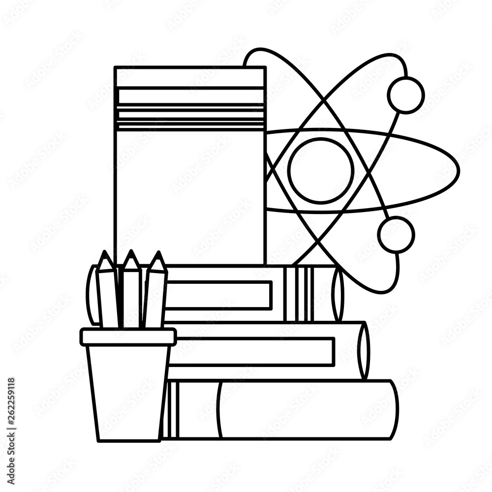 Wall mural school science books molecule