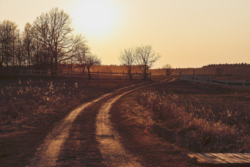 Fototapeta premium Road at sunset