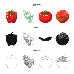 Isolated object of taste and product symbol. Set of taste and cooking stock symbol for web.