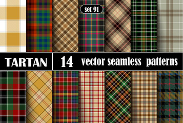 Set Tartan Seamless Pattern