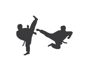 karate,taekwondo kick logo vector illustration template