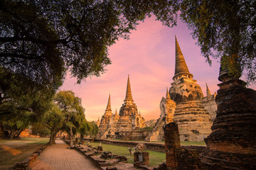 Wat Phrasisanpetch , old palace , ancient temple in the Ayutthaya Historical Park, Ayutthaya, Thailand.