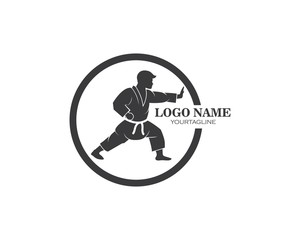 karate,taekwondo kick logo vector illustration template