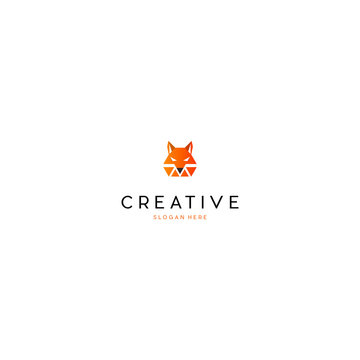 Fox creative logo vector. Fox icon. Fox logo simple minimalist design, vector modern animal logo