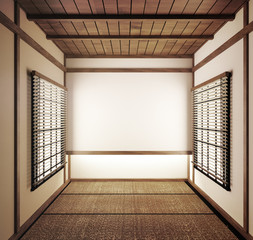 Mock up, Designed specifically in Japanese style, empty room. 3D rendering