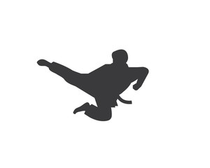 Fototapeta na wymiar karate,taekwondo kick logo vector illustration template