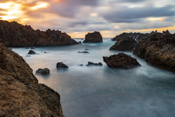 Cloudy day with long exposure.