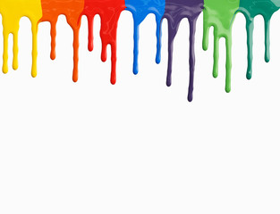Colored paint dripping
