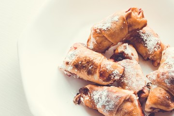 Appetizing dessert for breakfast.