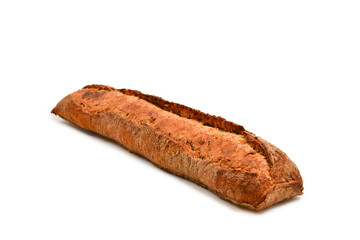 Fresh baguette isolated in white.