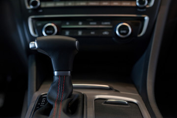 New modern car with automatic transmission. Modern transportation.