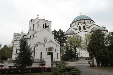 Fototapeta na wymiar Church of Saint Sava in Belgrade, Serbia, one of the largest Orthodox churches in the world -
