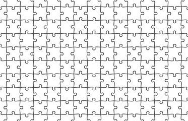 Jigsaw puzzle seamless pattern. Puzzles tiles, jigsaws pieces and puzzle game texture vector background illustration