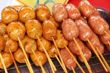 grilled sausage asia delicious at street food