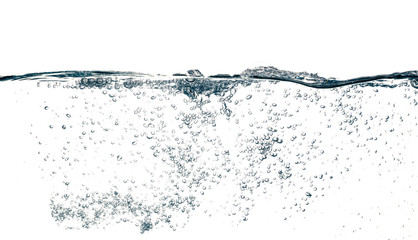 wave water bubbles isolated on white background