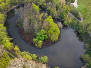 Park von oben Drohnenaufnahme