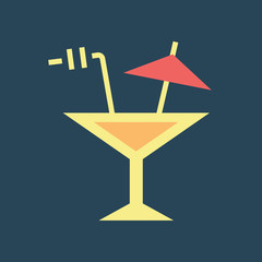 Silhouette icon alcoholic cocktail