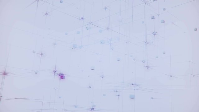 Abstract background with nanotechnology structure, cubes. These motion graphics is apt to use in any project for the design of computer games, presentations, technology, and the like.