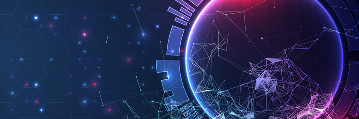 Hi-tech digital technology and engineering theme. Abstract background.