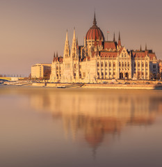 Parliament building and river Danube of Budapest