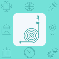 Fire hose vector icon sign symbol