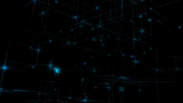 Abstract background with nanotechnology structure, cubes. These motion graphics is apt to use in any project for the design of computer games, presentations, technology, and the like.