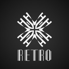 Vector geometric modern art deco style logo decoration