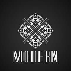 Vector geometric modern art deco style logo decoration