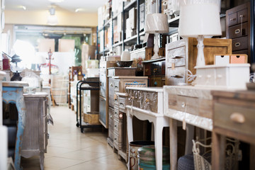 Furniture products offered for sale in furnishings showroom