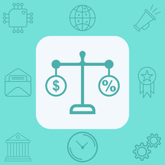 Financial balance vector icon sign symbol