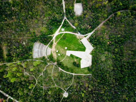 Bubanj park in Nis, Serbia aerial view