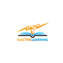 Electric Learning Logo Template Design Vector, Emblem, Design Concept, Creative Symbol, Icon