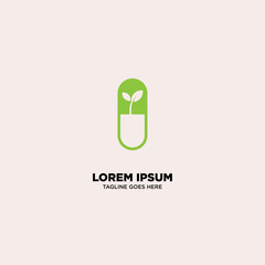 Herbal Supplement - Natural Medicine Logo Template, vector illustration - Vector