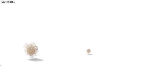 Tumbleweeds passing on a dessert 4k on chroma key green screen, matte and shadows